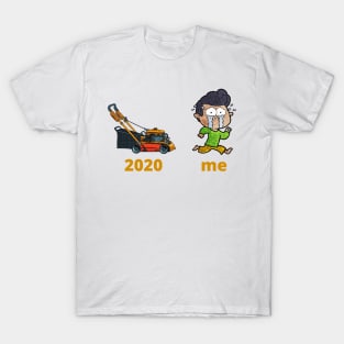 Funny Lawn Mower chase 2020 Meme T-Shirt